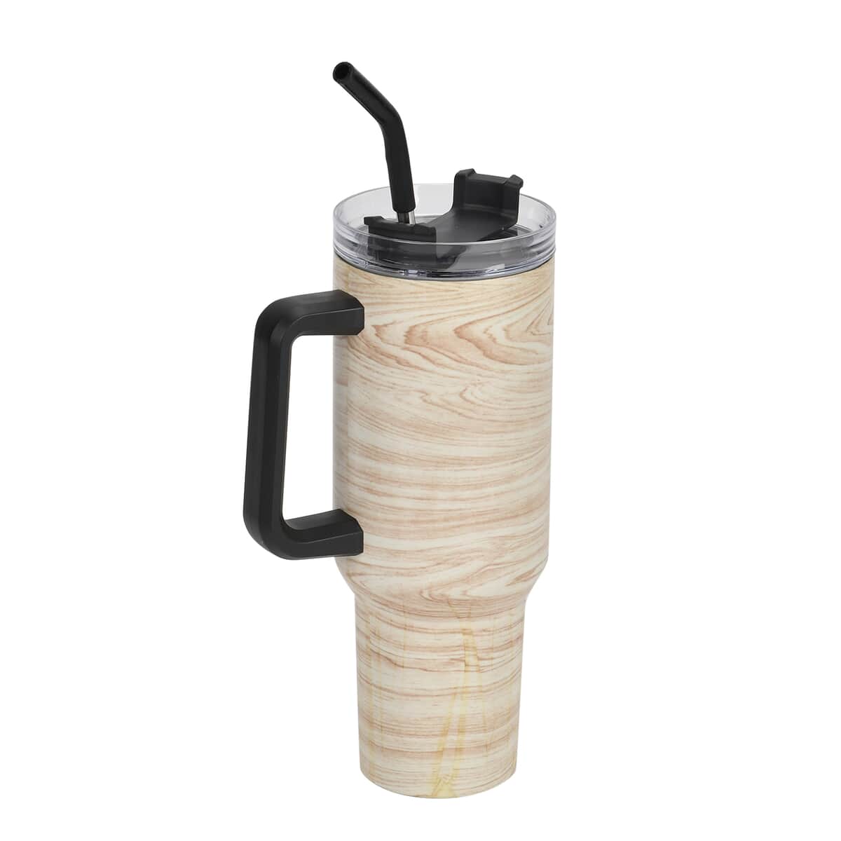 Marble Pattern Double Wall Stainless Steel Cup with Straw 40 oz image number 2