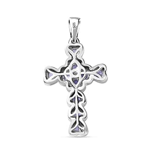 Tanzanite 1.05 ctw Pendant in Rhodium Over Sterling Silver