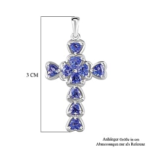 Tanzanite 1.05 ctw Pendant in Rhodium Over Sterling Silver