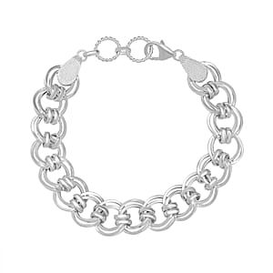 Sterling Silver Link Chain Bracelet (7.25-8.25In) 16.60 Grams