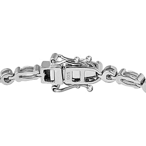 Tanzanite and White Zircon 5.04 ctw Bracelet in Rhodium Over Sterling Silver (8.0 In)
