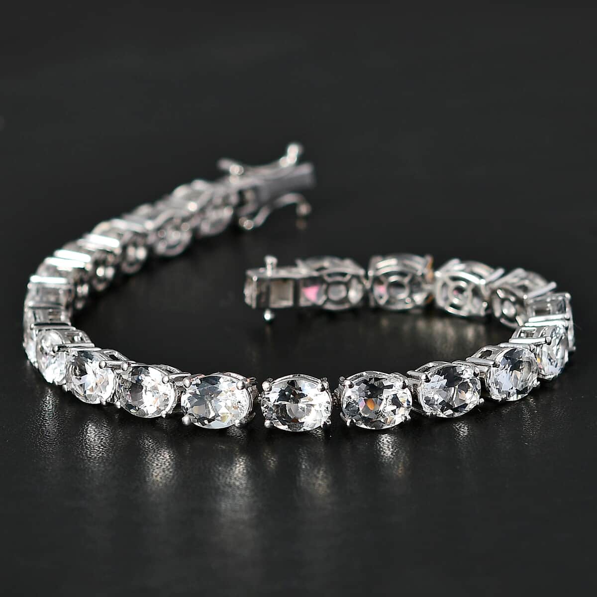 Epic Deal Brazilian Petalite, White Zircon Bracelet in Rhodium Over Sterling Silver (8.00 In) 21.75 ctw image number 1