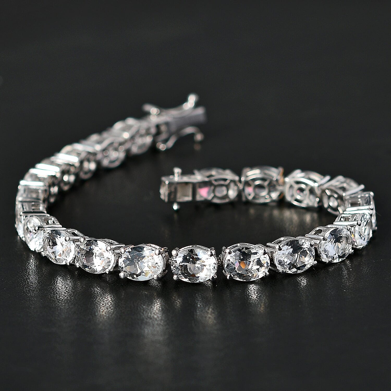 Epic Deal Brazilian Petalite, White Zircon Bracelet in Rhodium Over Sterling Silver (8.00 In) 21.75 ctw