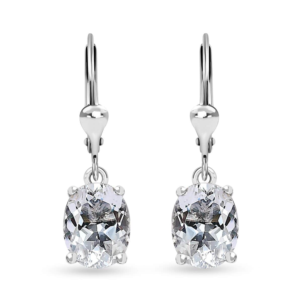 Brazilian Petalite Lever Back Earrings in Rhodium Over Sterling Silver 2.75 ctw image number 0