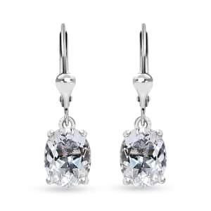 Brazilian Petalite Lever Back Earrings in Rhodium Over Sterling Silver 2.75 ctw