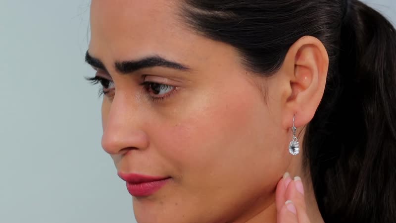 Brazilian Petalite Lever Back Earrings in Rhodium Over Sterling Silver 2.75 ctw