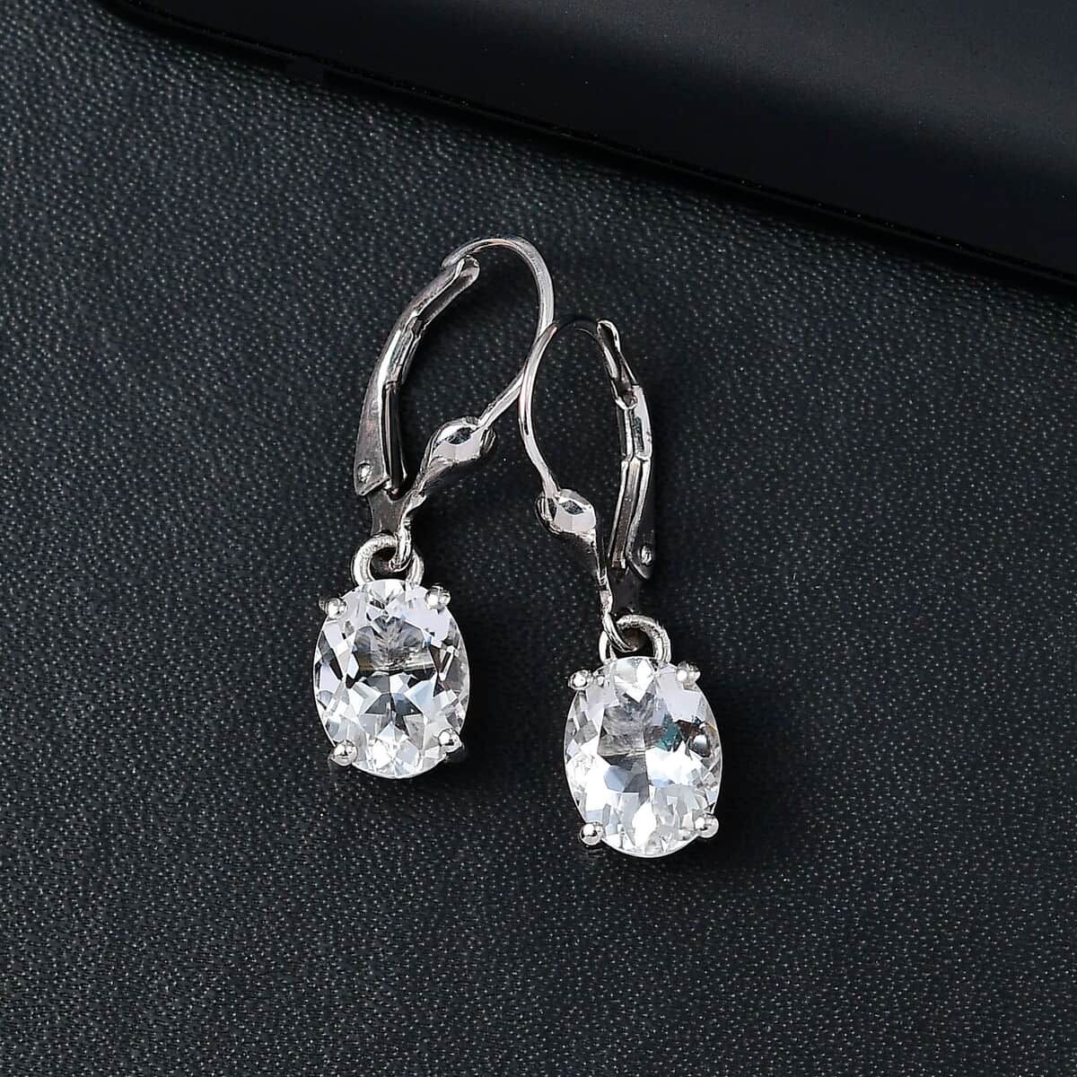 Brazilian Petalite Lever Back Earrings in Rhodium Over Sterling Silver 2.75 ctw image number 1