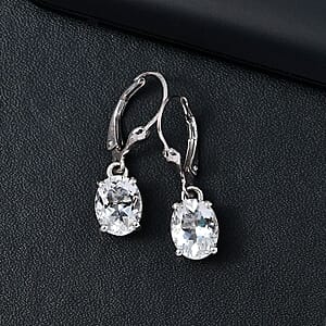 Brazilian Petalite Lever Back Earrings in Rhodium Over Sterling Silver 2.75 ctw