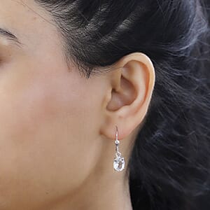 Brazilian Petalite Lever Back Earrings in Rhodium Over Sterling Silver 2.75 ctw