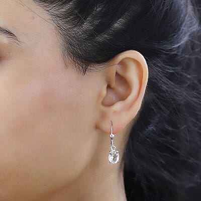 Brazilian Petalite Lever Back Earrings in Rhodium Over Sterling Silver 2.75 ctw
