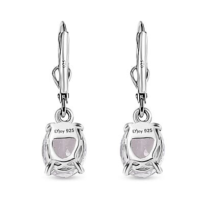 Brazilian Petalite Lever Back Earrings in Rhodium Over Sterling Silver 2.75 ctw