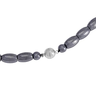Seven Chakra Terahertz Beaded Necklace 20 Inches in Rhodium Over Sterling Silver 210.00 ctw