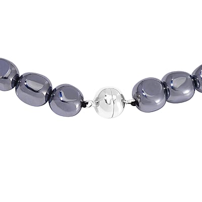Seven Chakra Terahertz Beaded Necklace 20 Inches in Rhodium Over Sterling Silver 310.00 ctw