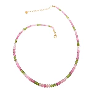 Luxoro 14K Yellow Gold Premium Calabar Multi-Tourmaline Beaded Necklace (18-20 Inches) 80.00 ctw