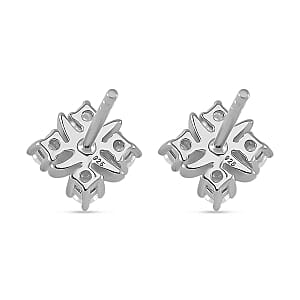 Moissanite Fancy 0.27 ctw Earrings in Rhodium Over Sterling Silver