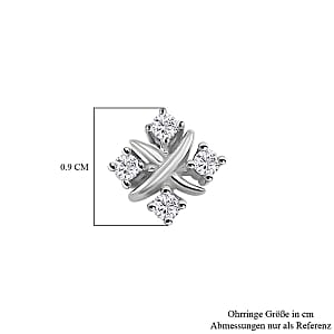 Moissanite Fancy 0.27 ctw Earrings in Rhodium Over Sterling Silver