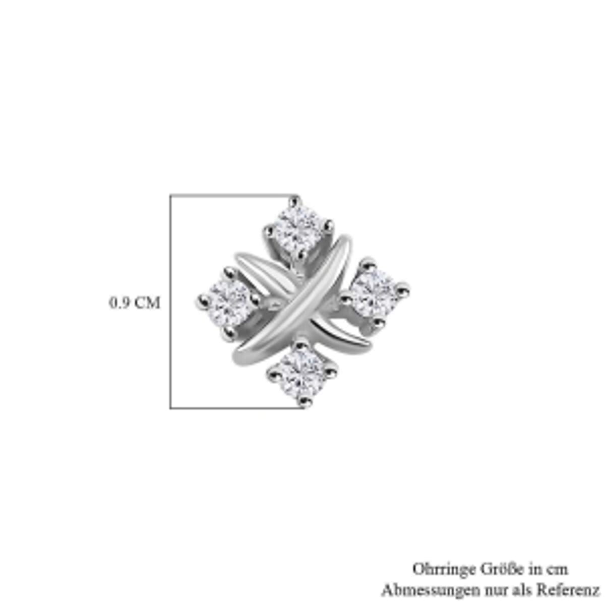 Moissanite Fancy 0.27 ctw Earrings in Rhodium Over Sterling Silver image number 5