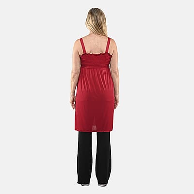 Lati Fashions Red Smocked Sundress Cover-Up - M