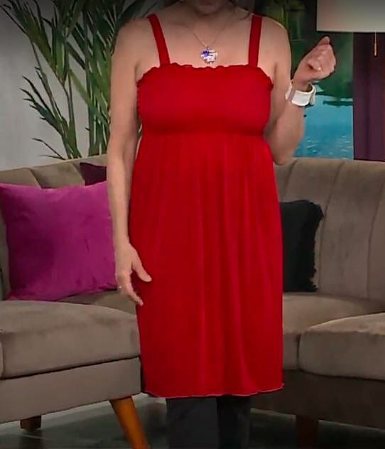 Lati Fashions Red Smocked Sundress Cover-Up - M