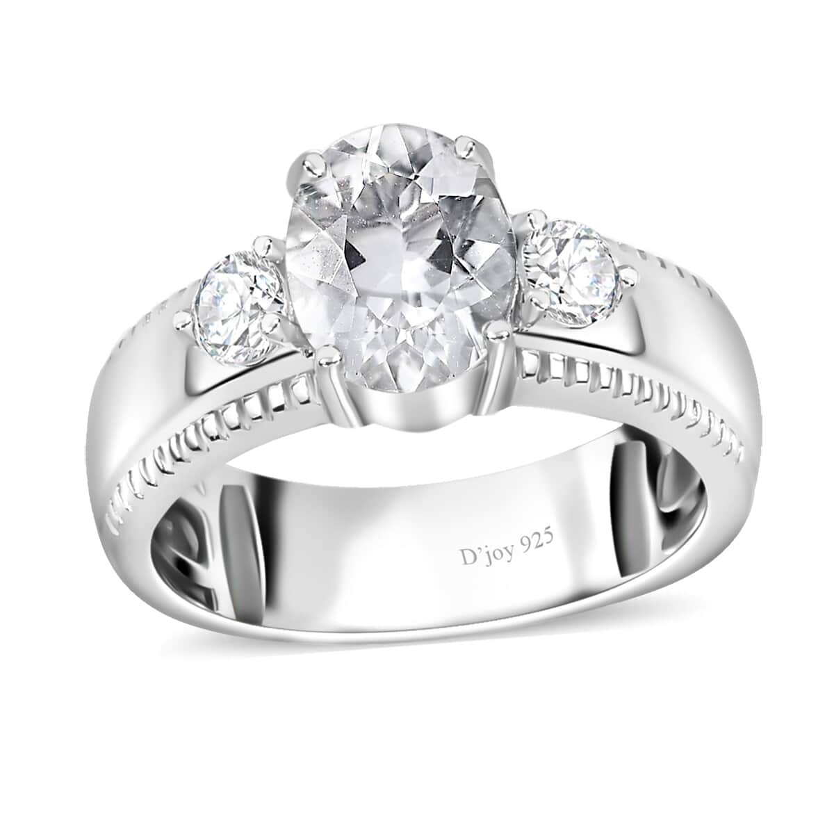 Brazilian Petalite Solitaire Ring in Rhodium Over Sterling Silver (Size 7.0) 1.70 ctw image number 0