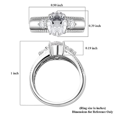 Brazilian Petalite Broad Shank Ring in Rhodium Over Sterling Silver (Size 6.0) 1.70 ctw