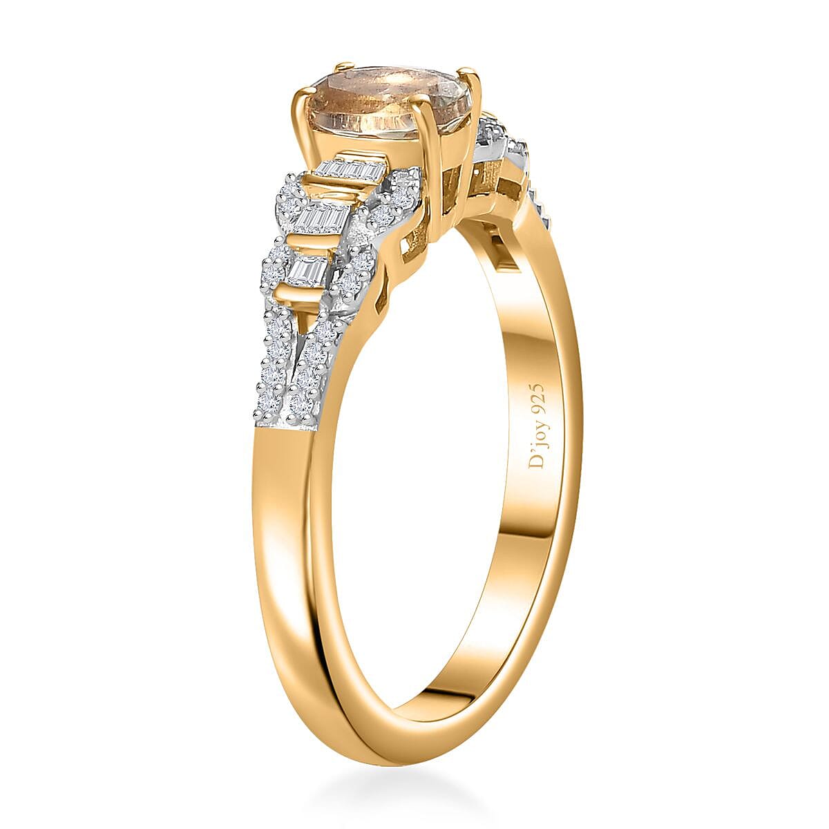 AAA Turkizite and Diamond Victorian Era Ring in 18K Vermeil Yellow Gold Over Sterling Silver (Size 10.0) 0.75 ctw image number 3