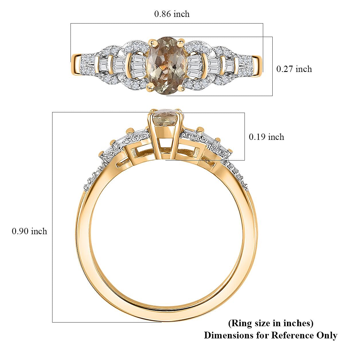 AAA Turkizite and Diamond Victorian Era Ring in 18K Vermeil Yellow Gold Over Sterling Silver (Size 10.0) 0.75 ctw image number 5