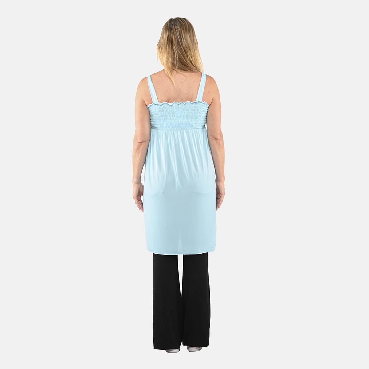 Lati Fashions Aqua Smocked Sundress Cover-Up - XXL image number 1