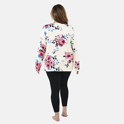 Amanda Paige Ivory Floral Pajama Top - M