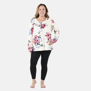 Amanda Paige Ivory Floral Pajama Top - L