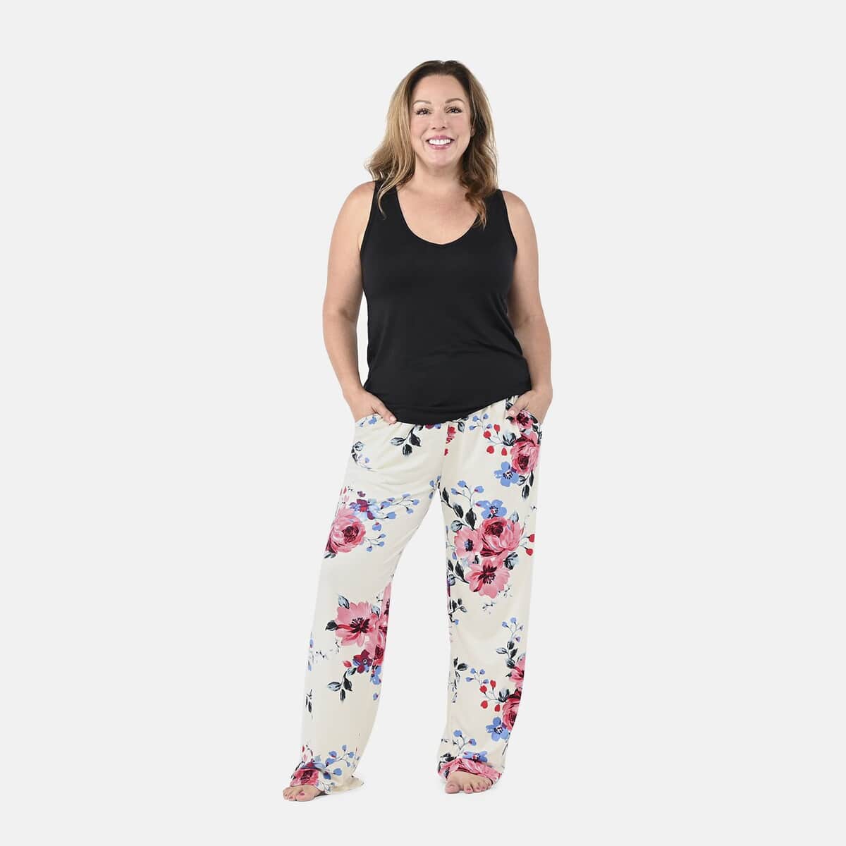 Amanda Paige Ivory Floral Pajama Bottom - M image number 0