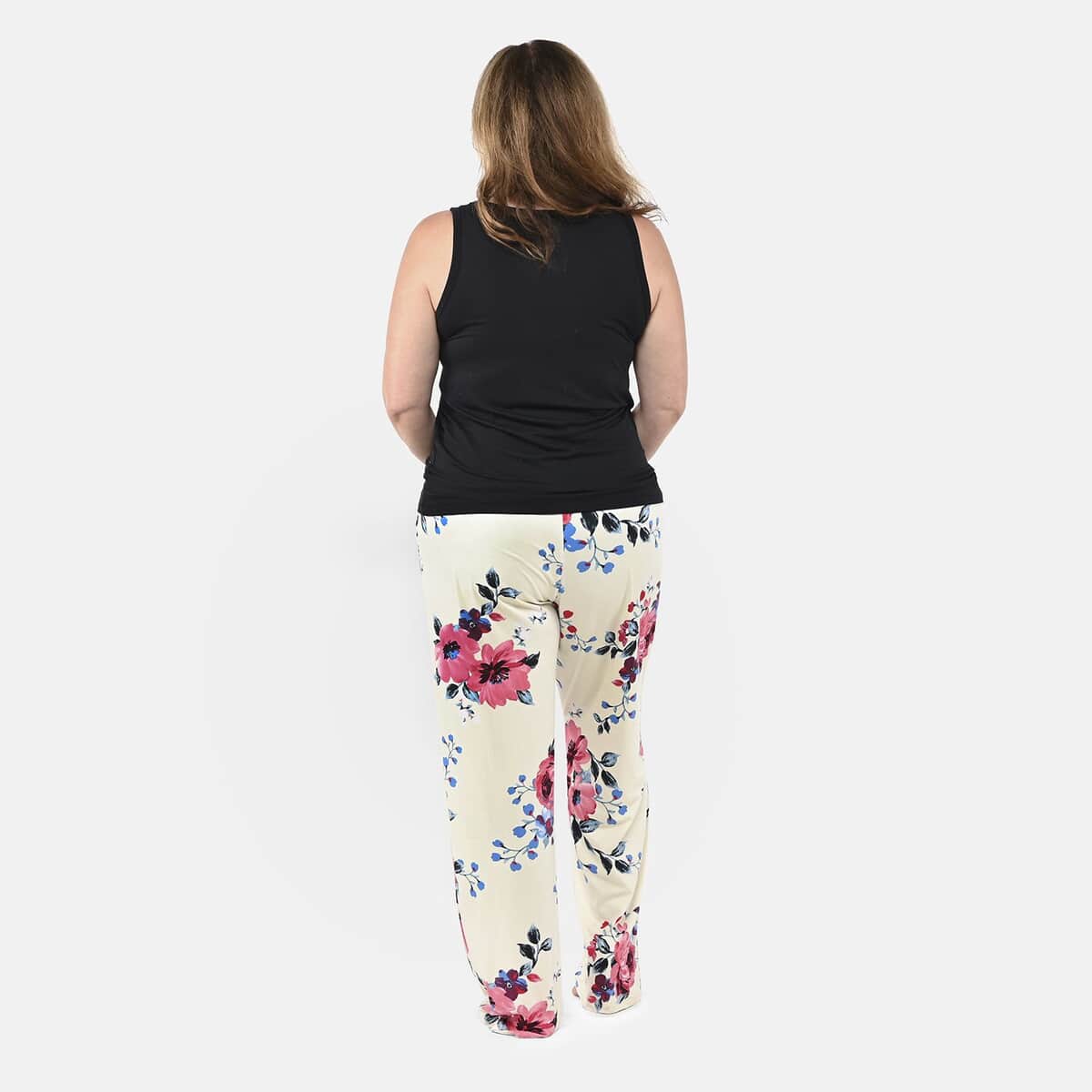 Amanda Paige Ivory Floral Pajama Bottom - M image number 1