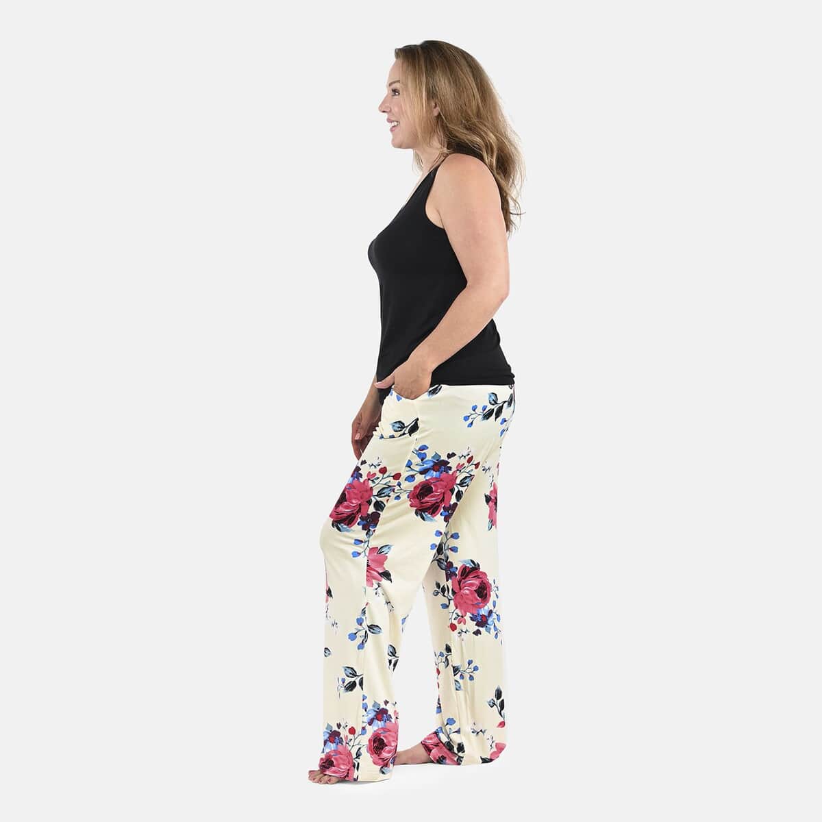 Amanda Paige Ivory Floral Pajama Bottom - M image number 2