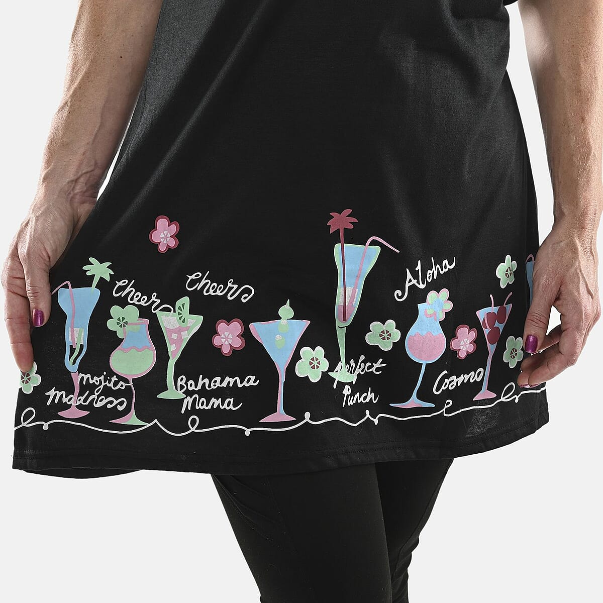 Lati Fashions Black Martini House Dress - M image number 4