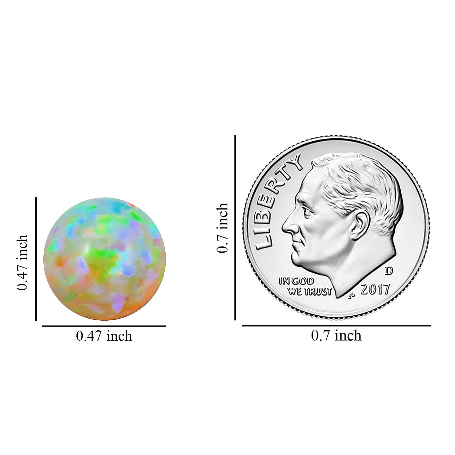 AAAA Ethiopian Welo Opal (Rnd 12 mm) 4.00 ctw