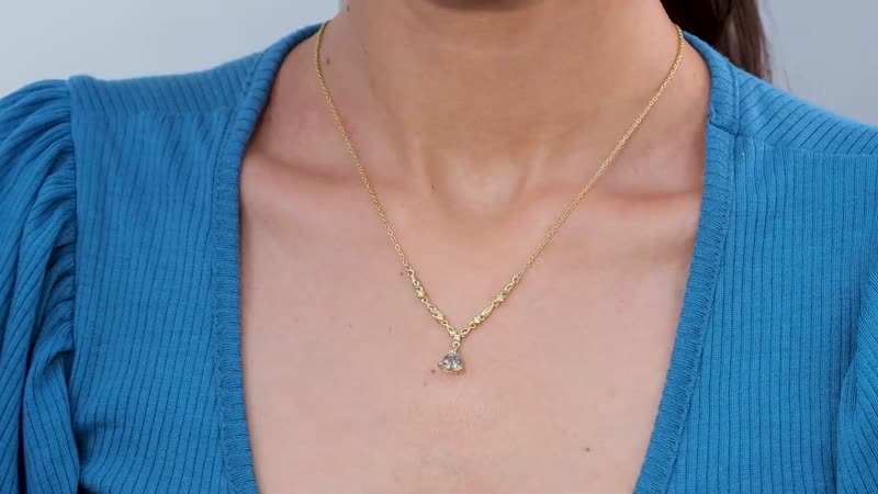 D'Joy AAA Turkizite and Yellow Sapphire Necklace 18-20 Inches in 18K Vermeil Yellow Gold Over Sterling Silver 1.50 ctw