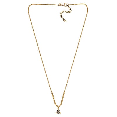 D'Joy AAA Turkizite and Yellow Sapphire Necklace 18-20 Inches in 18K Vermeil Yellow Gold Over Sterling Silver 1.50 ctw