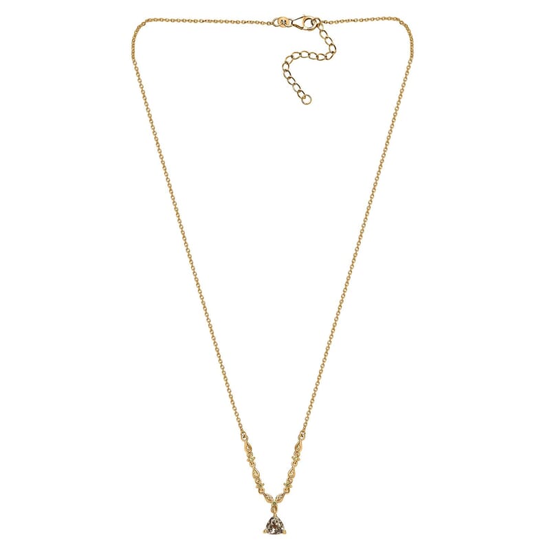D'Joy AAA Turkizite and Yellow Sapphire Necklace 18-20 Inches in 18K Vermeil Yellow Gold Over Sterling Silver 1.50 ctw
