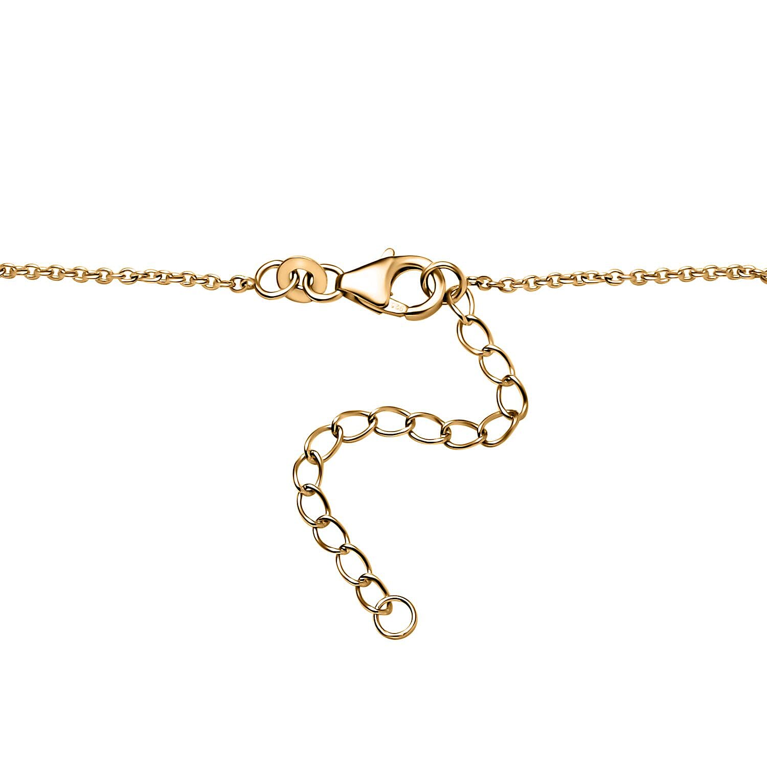 D'Joy AAA Turkizite and Yellow Sapphire Necklace 18-20 Inches in 18K Vermeil Yellow Gold Over Sterling Silver 1.50 ctw