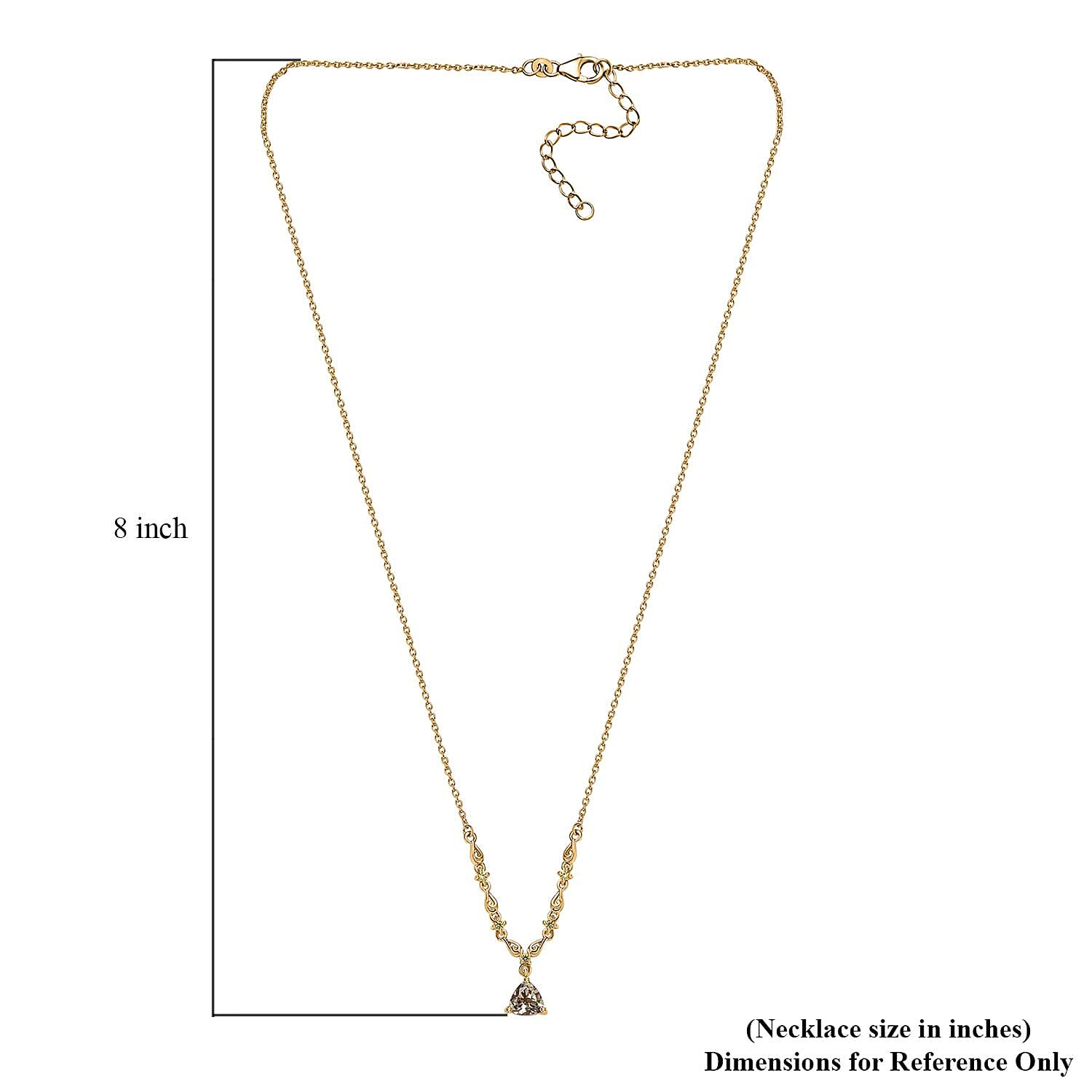 D'Joy AAA Turkizite and Yellow Sapphire Necklace 18-20 Inches in 18K Vermeil Yellow Gold Over Sterling Silver 1.50 ctw