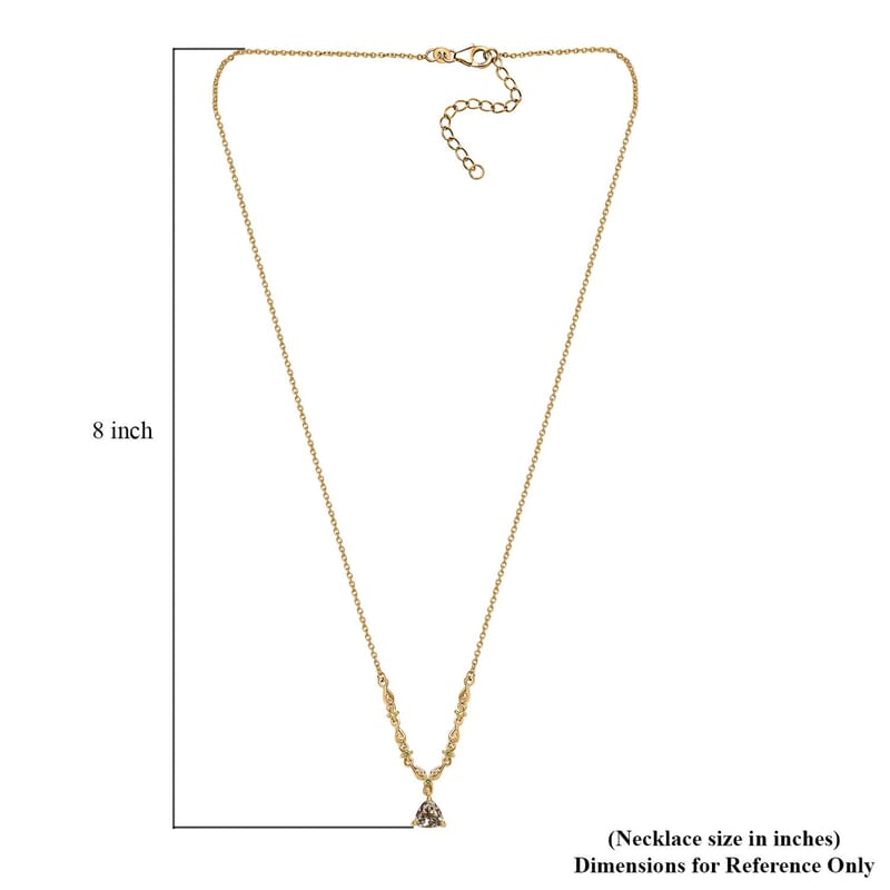 D'Joy AAA Turkizite and Yellow Sapphire Necklace 18-20 Inches in 18K Vermeil Yellow Gold Over Sterling Silver 1.50 ctw