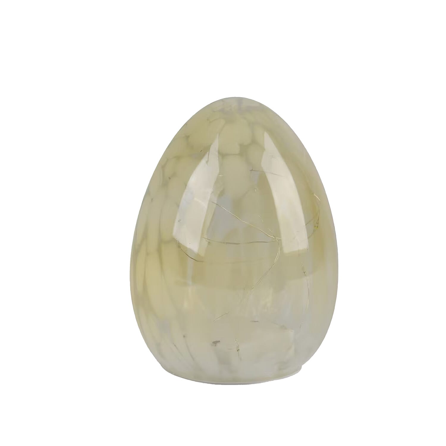 Egg Shape Glass LED Lamp - Yellow (3xAAA Battery not Included)
