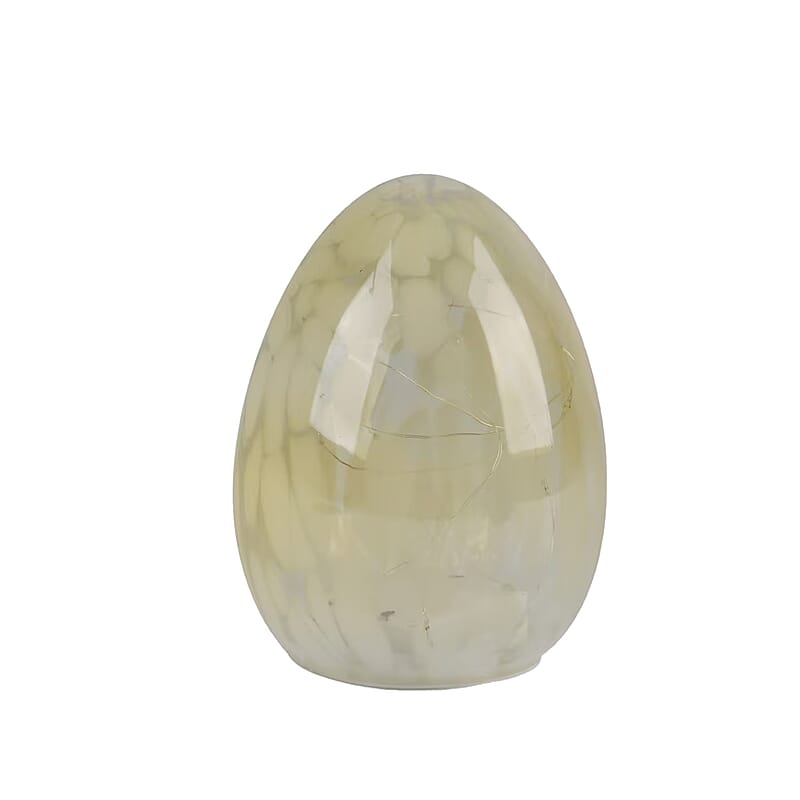 Egg Shape Glass LED Lamp - Yellow (3xAAA Battery not Included)