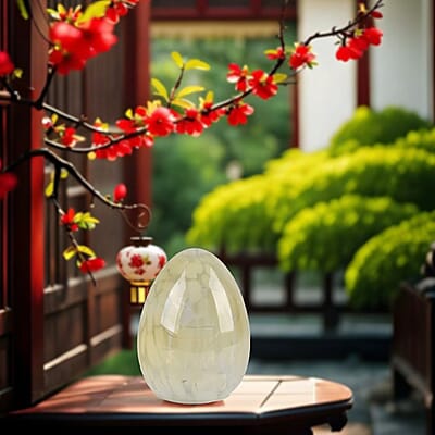 Egg Shape Glass LED Lamp - Yellow (3xAAA Battery not Included)
