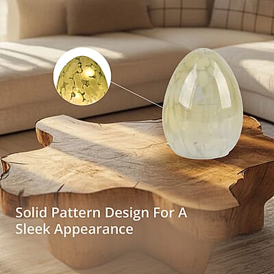 Egg Shape Glass LED Lamp - Yellow (3xAAA Battery not Included)