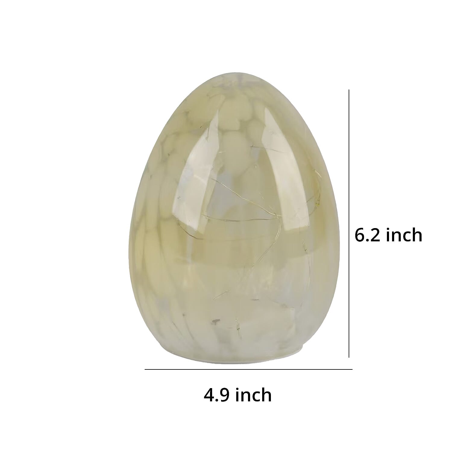 Egg Shape Glass LED Lamp - Yellow (3xAAA Battery not Included)