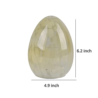 Egg Shape Glass LED Lamp - Yellow (3xAAA Battery not Included)