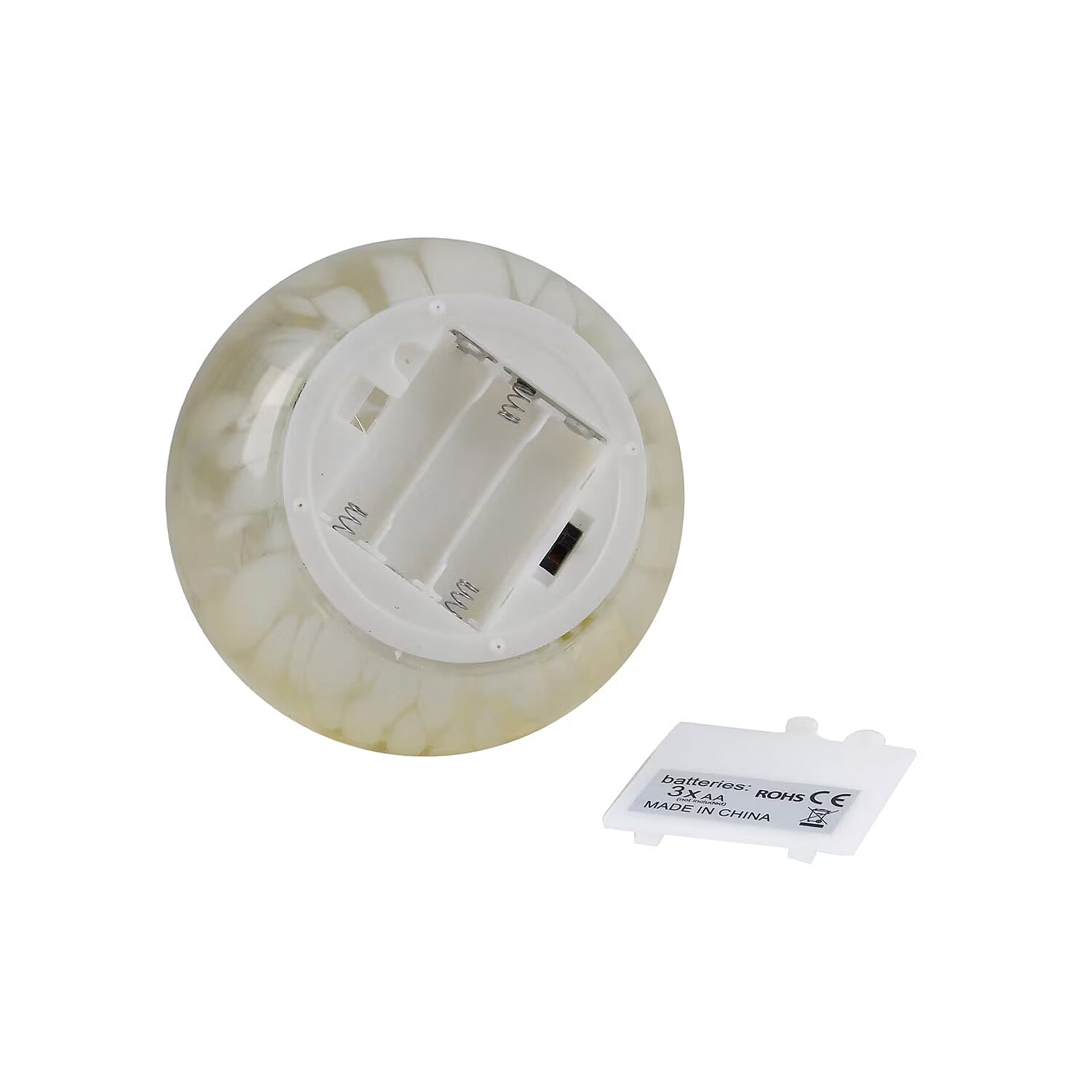 Egg Shape Glass LED Lamp - Yellow (3xAAA Battery not Included)