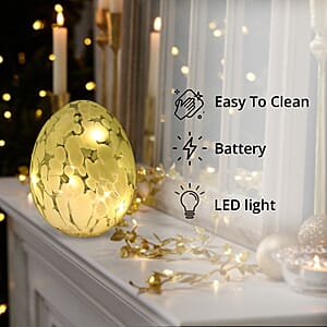 Egg Shape Glass LED Lamp - Green (3xAAA Battery not Included)