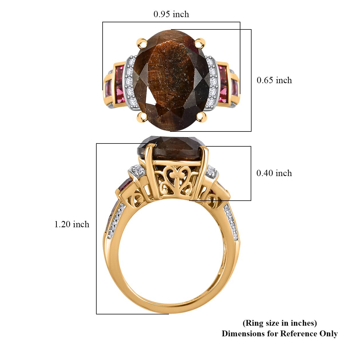 Zawadi Chocolate Sapphire and Multi Gemstone Ring in 18K Vermeil Yellow Gold Over Sterling Silver (Size 6.0) 15.30 ctw image number 5